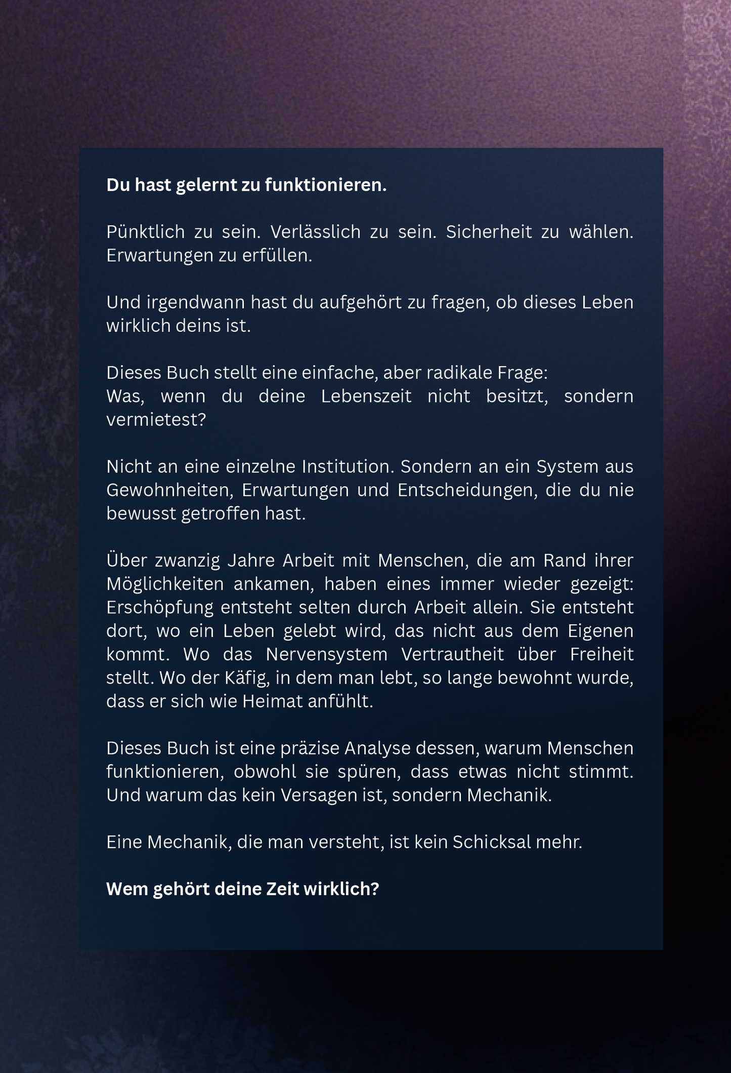 DU BIST NUR GEMIETET: Warum dein Leben nicht dir gehört und was dein Nervensystem längst weiß – Buchcover