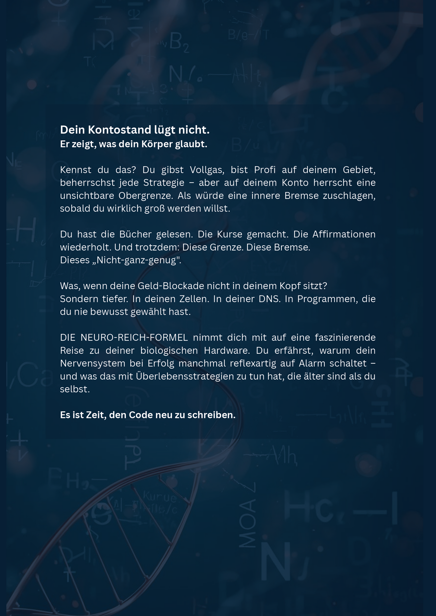 DIE NEURO-REICH-FORMEL: Der Körper-Code deiner finanziellen Freiheit – Buchcover