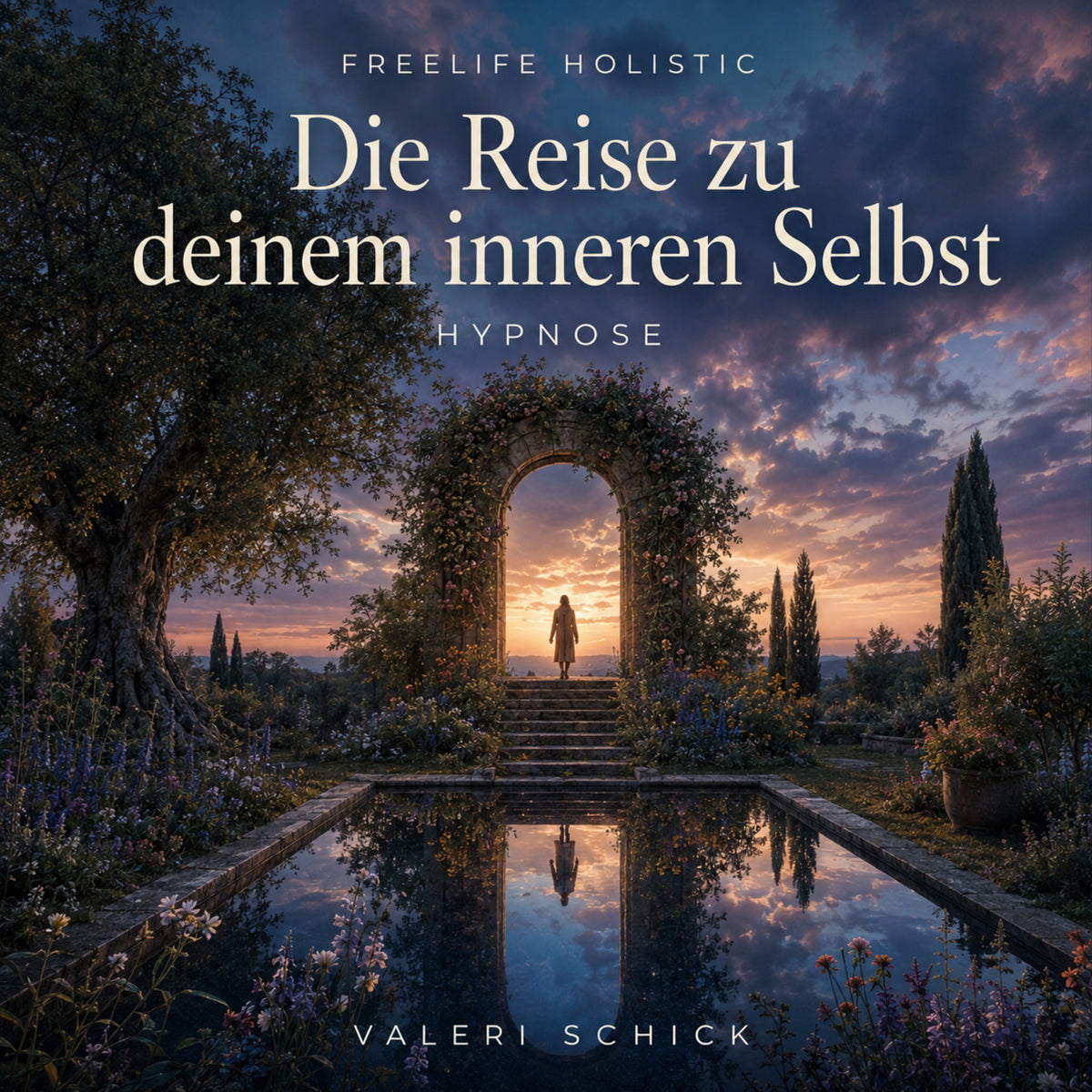 Die Reise zu deinem inneren Selbst von Valeri Schick: neues Cover der Audio-Hypnose mit Arbeitsbuch.