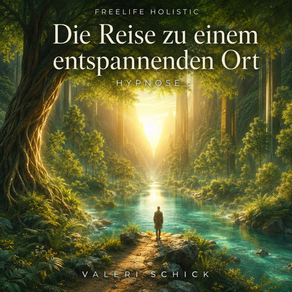 Die Reise zu einem entspannenden Ort von Valeri Schick: neues Cover der Audio-Hypnose mit Arbeitsbuch.
