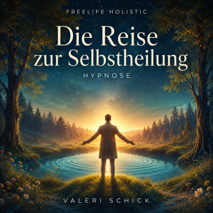 Die Reise zur Selbstheilung von Valeri Schick: neues Cover der Audio-Hypnose mit Arbeitsbuch.