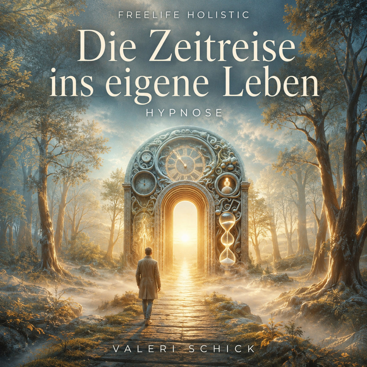 Die Zeitreise ins eigene Leben von Valeri Schick: neues Cover der Audio-Hypnose mit Arbeitsbuch.
