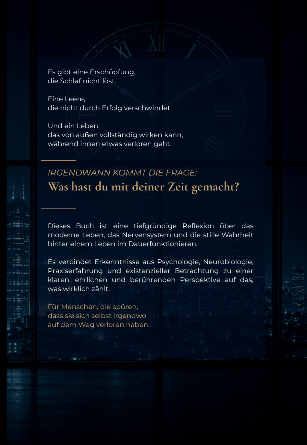 Deine Zeit – Buchrückseite