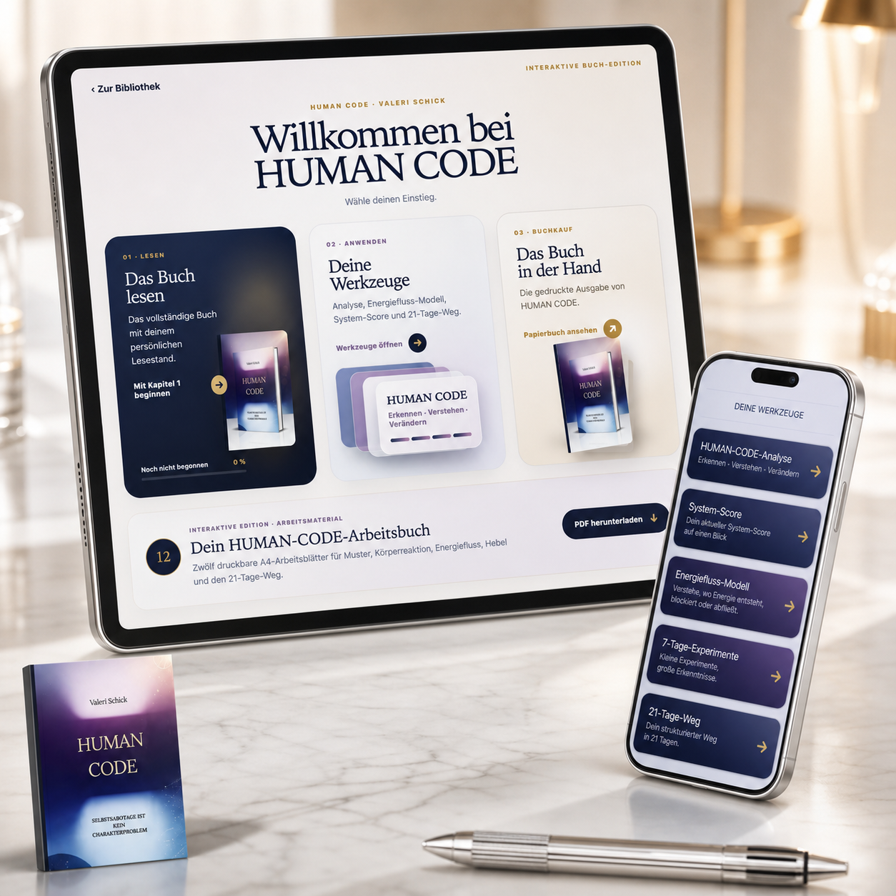 HUMAN CODE – Interaktive Sonderedition – Einblick in Reader und interaktive Funktionen