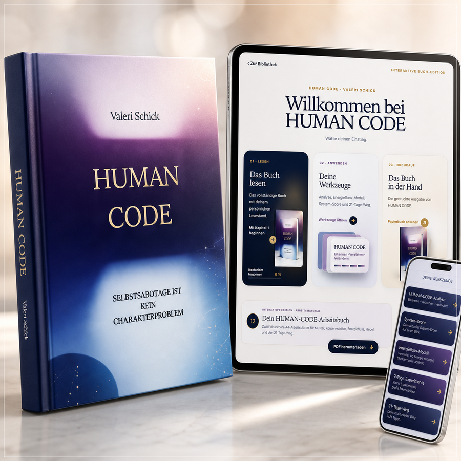 HUMAN CODE – Interaktive Sonderedition mit Buchcover und digitalem Erfahrungsraum auf Tablet und Smartphone