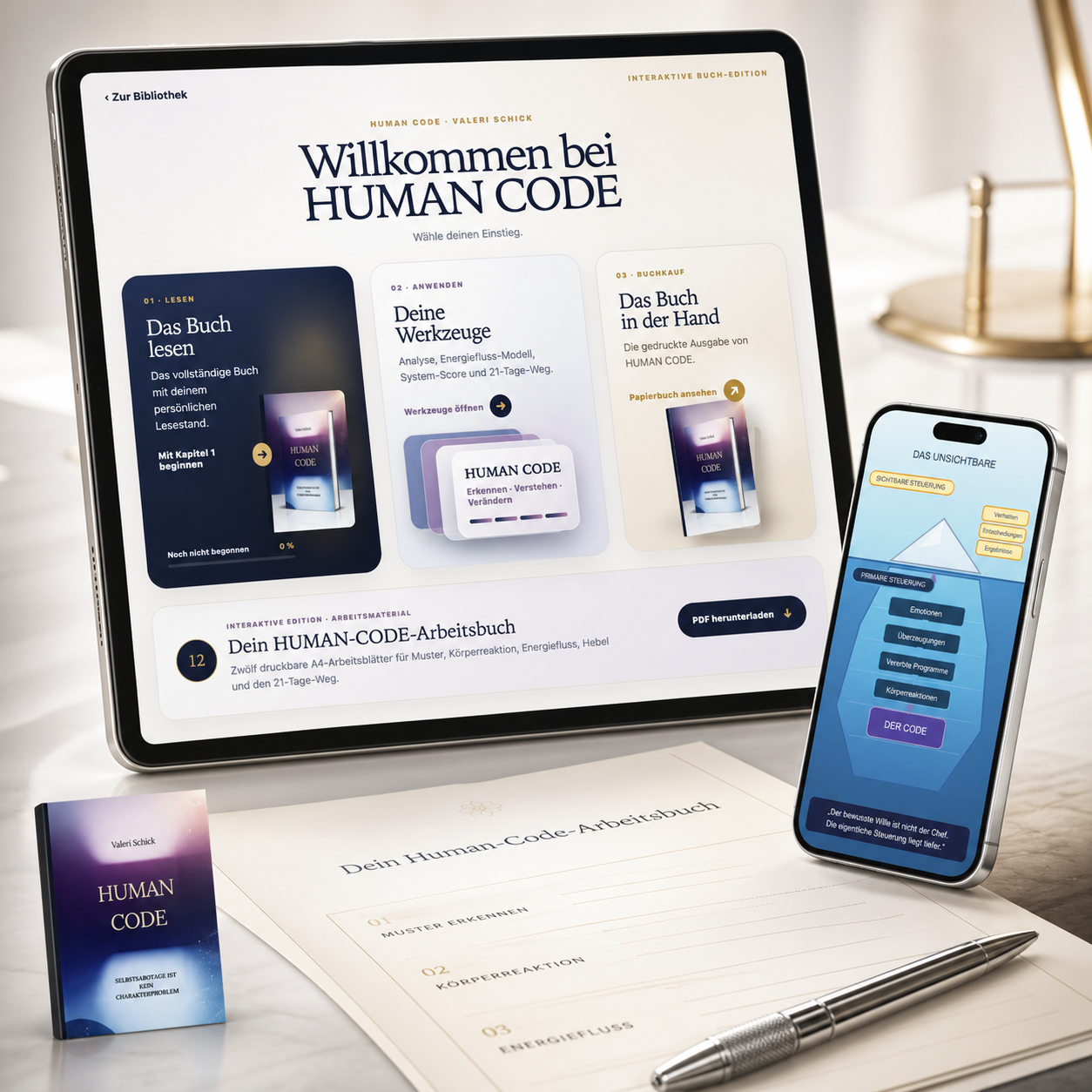 Interaktive Sonderedition HUMAN CODE mit Reader, persönlicher Analyse und Arbeitsbuch