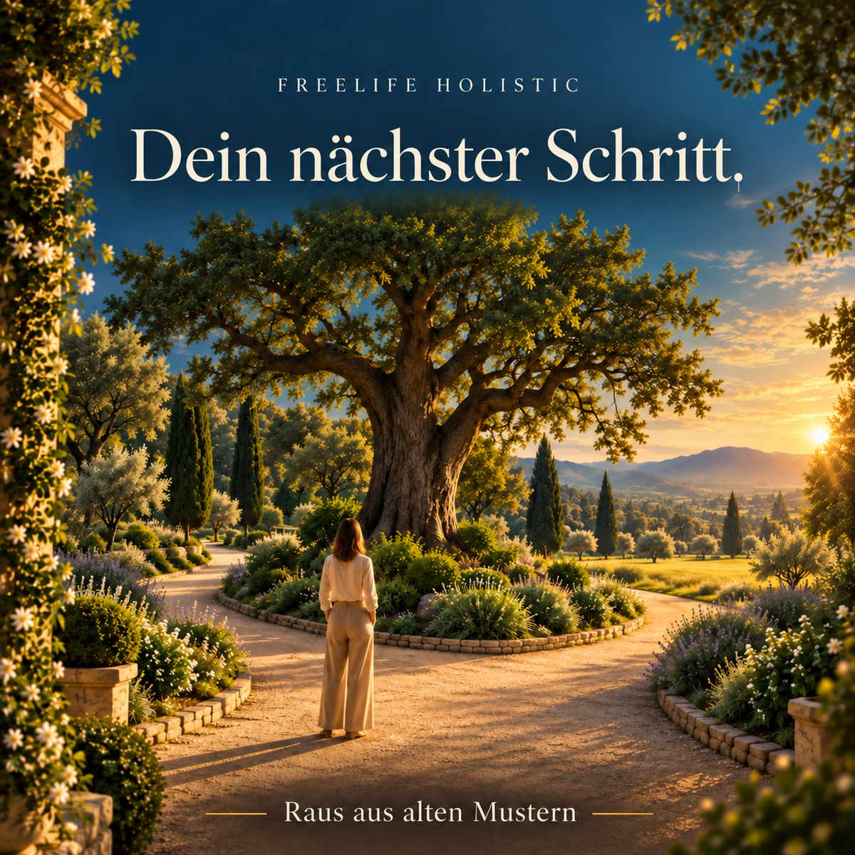 Raus aus alten Mustern – Dein nächster Schritt: eine Weggabelung im Garten.