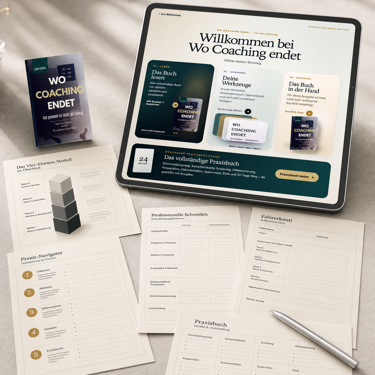 Wo Coaching endet – Interaktive Sonderedition – Einblick in Arbeitsmaterialien und persönliche Anwendung